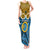 Vanuatu Sanma Province Tank Maxi Dress Pig Tusk Mix Maori Pattern and Namele Leaf LT03 Women Blue - Polynesian Pride