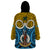 Vanuatu Sanma Province Wearable Blanket Hoodie Pig Tusk Mix Maori Pattern and Namele Leaf LT03 - Polynesian Pride