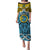 Personalised Vanuatu Sanma Province Family Matching Puletasi Dress and Hawaiian Shirt Pig Tusk Mix Maori Pattern and Namele Leaf LT03 Mom's Dress Blue - Polynesian Pride