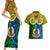 Vanuatu Malampa Province Couples Matching Short Sleeve Bodycon Dress and Hawaiian Shirt Pig Tusk Mix Maori Pattern and Namele Leaf LT03 - Polynesian Pride