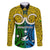 Vanuatu Malampa Province Family Matching Long Sleeve Bodycon Dress and Hawaiian Shirt Pig Tusk Mix Maori Pattern and Namele Leaf LT03 Dad's Shirt - Long Sleeve Yellow - Polynesian Pride