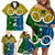 Vanuatu Malampa Province Family Matching Off Shoulder Short Dress and Hawaiian Shirt Pig Tusk Mix Maori Pattern and Namele Leaf LT03 - Polynesian Pride