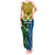 Vanuatu Malampa Province Tank Maxi Dress Pig Tusk Mix Maori Pattern and Namele Leaf LT03 Women Yellow - Polynesian Pride