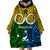 Vanuatu Malampa Province Wearable Blanket Hoodie Pig Tusk Mix Maori Pattern and Namele Leaf LT03 - Polynesian Pride