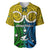 Personalised Vanuatu Malampa Province Baseball Jersey Pig Tusk Mix Maori Pattern and Namele Leaf LT03 Yellow - Polynesian Pride