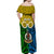 Personalised Vanuatu Malampa Province Off Shoulder Maxi Dress Pig Tusk Mix Maori Pattern and Namele Leaf LT03 - Polynesian Pride