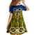 Vanuatu Torba Province Family Matching Off Shoulder Short Dress and Hawaiian Shirt Pig Tusk Mix Maori Pattern and Namele Leaf LT03 - Polynesian Pride