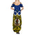 Vanuatu Torba Province Family Matching Summer Maxi Dress and Hawaiian Shirt Pig Tusk Mix Maori Pattern and Namele Leaf LT03 - Polynesian Pride