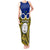 Vanuatu Torba Province Tank Maxi Dress Pig Tusk Mix Maori Pattern and Namele Leaf LT03 Women Blue - Polynesian Pride