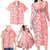 Hawaii Kauai Island Family Matching Long Sleeve Bodycon Dress and Hawaiian Shirt Hibiscus Pattern Seamless Tribal Simple Pink Pastel LT03 - Polynesian Pride