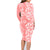 Hawaii Kauai Island Family Matching Long Sleeve Bodycon Dress and Hawaiian Shirt Hibiscus Pattern Seamless Tribal Simple Pink Pastel LT03 - Polynesian Pride