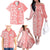 Hawaii Kauai Island Family Matching Off Shoulder Long Sleeve Dress and Hawaiian Shirt Hibiscus Pattern Seamless Tribal Simple Pink Pastel LT03 - Polynesian Pride