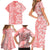 Hawaii Kauai Island Family Matching Short Sleeve Bodycon Dress and Hawaiian Shirt Hibiscus Pattern Seamless Tribal Simple Pink Pastel LT03 - Polynesian Pride