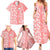 Hawaii Kauai Island Family Matching Summer Maxi Dress and Hawaiian Shirt Hibiscus Pattern Seamless Tribal Simple Pink Pastel LT03 - Polynesian Pride