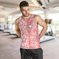 Hawaii Kauai Island Men Tank Top Hibiscus Pattern Seamless Tribal Simple Pink Pastel LT03 - Polynesian Pride