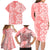 Custom Hawaii Kauai Island Family Matching Long Sleeve Bodycon Dress and Hawaiian Shirt Hibiscus Pattern Seamless Tribal Simple Pink Pastel LT03 - Polynesian Pride