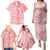 Custom Hawaii Kauai Island Family Matching Puletasi Dress and Hawaiian Shirt Hibiscus Pattern Seamless Tribal Simple Pink Pastel LT03 - Polynesian Pride