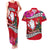 Wallis and Futuna Christmas Couples Matching Tank Maxi Dress and Hawaiian Shirt Santa Claus Holding Coat of Arms Polynesian Xmas Style LT03 Red - Polynesian Pride