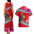 Wallis and Futuna Christmas Couples Matching Tank Maxi Dress and Hawaiian Shirt Santa Claus Holding Coat of Arms Polynesian Xmas Style LT03 - Polynesian Pride