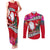 Wallis and Futuna Christmas Couples Matching Tank Maxi Dress and Long Sleeve Button Shirt Santa Claus Holding Coat of Arms Polynesian Xmas Style LT03 Red - Polynesian Pride