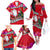 Wallis and Futuna Christmas Family Matching Off Shoulder Long Sleeve Dress and Hawaiian Shirt Santa Claus Holding Coat of Arms Polynesian Xmas Style LT03 - Polynesian Pride