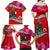 Wallis and Futuna Christmas Family Matching Off Shoulder Maxi Dress and Hawaiian Shirt Santa Claus Holding Coat of Arms Polynesian Xmas Style LT03 - Polynesian Pride