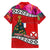 Wallis and Futuna Christmas Family Matching Puletasi Dress and Hawaiian Shirt Santa Claus Holding Coat of Arms Polynesian Xmas Style LT03 - Polynesian Pride