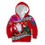 Wallis and Futuna Christmas Kid Hoodie Santa Claus Holding Coat of Arms Polynesian Xmas Style LT03 Zip Hoodie Red - Polynesian Pride