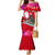 Wallis and Futuna Christmas Mermaid Dress Santa Claus Holding Coat of Arms Polynesian Xmas Style LT03 Women Red - Polynesian Pride