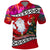 Wallis and Futuna Christmas Polo Shirt Santa Claus Holding Coat of Arms Polynesian Xmas Style LT03 Red - Polynesian Pride