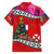 Custom Wallis and Futuna Christmas Family Matching Puletasi Dress and Hawaiian Shirt Santa Claus Holding Coat of Arms Polynesian Xmas Style LT03 - Polynesian Pride