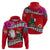 Custom Wallis and Futuna Christmas Hoodie Santa Claus Holding Coat of Arms Polynesian Xmas Style LT03 - Polynesian Pride