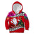 Custom Wallis and Futuna Christmas Kid Hoodie Santa Claus Holding Coat of Arms Polynesian Xmas Style LT03 Red - Polynesian Pride