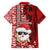 Mele Kalikimaka Hawaii Christmas Family Matching Off Shoulder Short Dress and Hawaiian Shirt Santa Claus Kakau Tribal Mix Polynesia Tattoo LT03 - Polynesian Pride