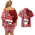 Custom Mele Kalikimaka Hawaii Christmas Couples Matching Off Shoulder Short Dress and Hawaiian Shirt Santa Claus Kakau Tribal Mix Polynesia Tattoo LT03 - Polynesian Pride