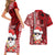 Custom Mele Kalikimaka Hawaii Christmas Couples Matching Short Sleeve Bodycon Dress and Hawaiian Shirt Santa Claus Kakau Tribal Mix Polynesia Tattoo LT03 - Polynesian Pride