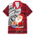 French Polynesia Christmas Family Matching Puletasi Dress and Hawaiian Shirt Santa Hold Seal with Polynesian Tribal Tattoo LT03 Dad's Shirt - Short Sleeve Red - Polynesian Pride