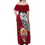 French Polynesia Christmas Off Shoulder Maxi Dress Santa Hold Seal with Polynesian Tribal Tattoo LT03 - Polynesian Pride