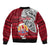 Custom French Polynesia Christmas Bomber Jacket Santa Hold Seal with Polynesian Tribal Tattoo LT03 - Polynesian Pride