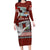 Mate Ma'a Tonga Long Sleeve Bodycon Dress Haʻamonga ʻa Maui and White Dove - Tongan Kupesi Ngatu