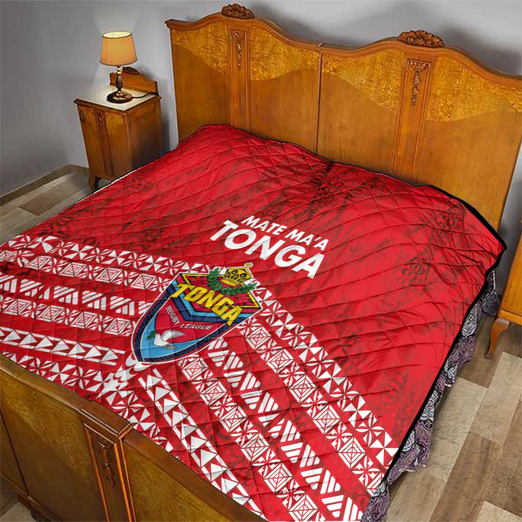 Mate Ma'a Tonga Quilt Double White Dove and Kupesi Ngatu Art Tattoo LT03 - Polynesian Pride
