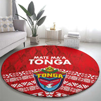 Mate Ma'a Tonga Round Carpet Double White Dove and Kupesi Ngatu Art Tattoo LT03 - Polynesian Pride