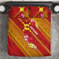 Rotuma Island Bedding Set Fijian Tapa with Polynesian Art and Hibiscus LT03 Red - Polynesian Pride