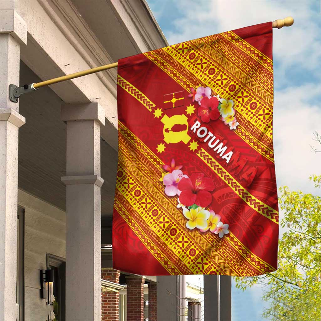Rotuma Island Garden Flag Fijian Tapa with Polynesian Art and Hibiscus LT03 House Flag Red - Polynesian Pride