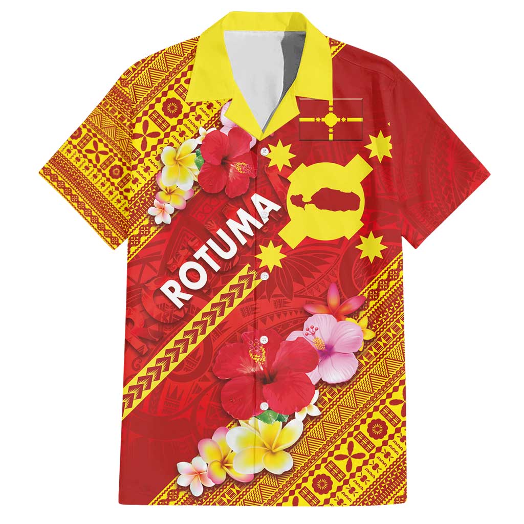 Rotuma Island Hawaiian Shirt Fijian Tapa with Polynesian Art and Hibiscus LT03 Red - Polynesian Pride