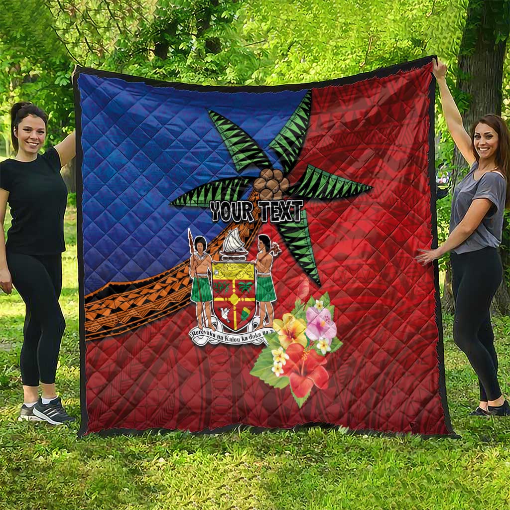 Personalised Fiji and Rotuma Together Quilt Fjian Masi and Pacific Pattern Mix Culture LT03 - Polynesian Pride
