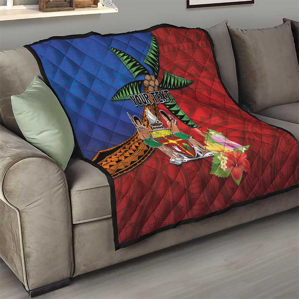Personalised Fiji and Rotuma Together Quilt Fjian Masi and Pacific Pattern Mix Culture LT03 - Polynesian Pride