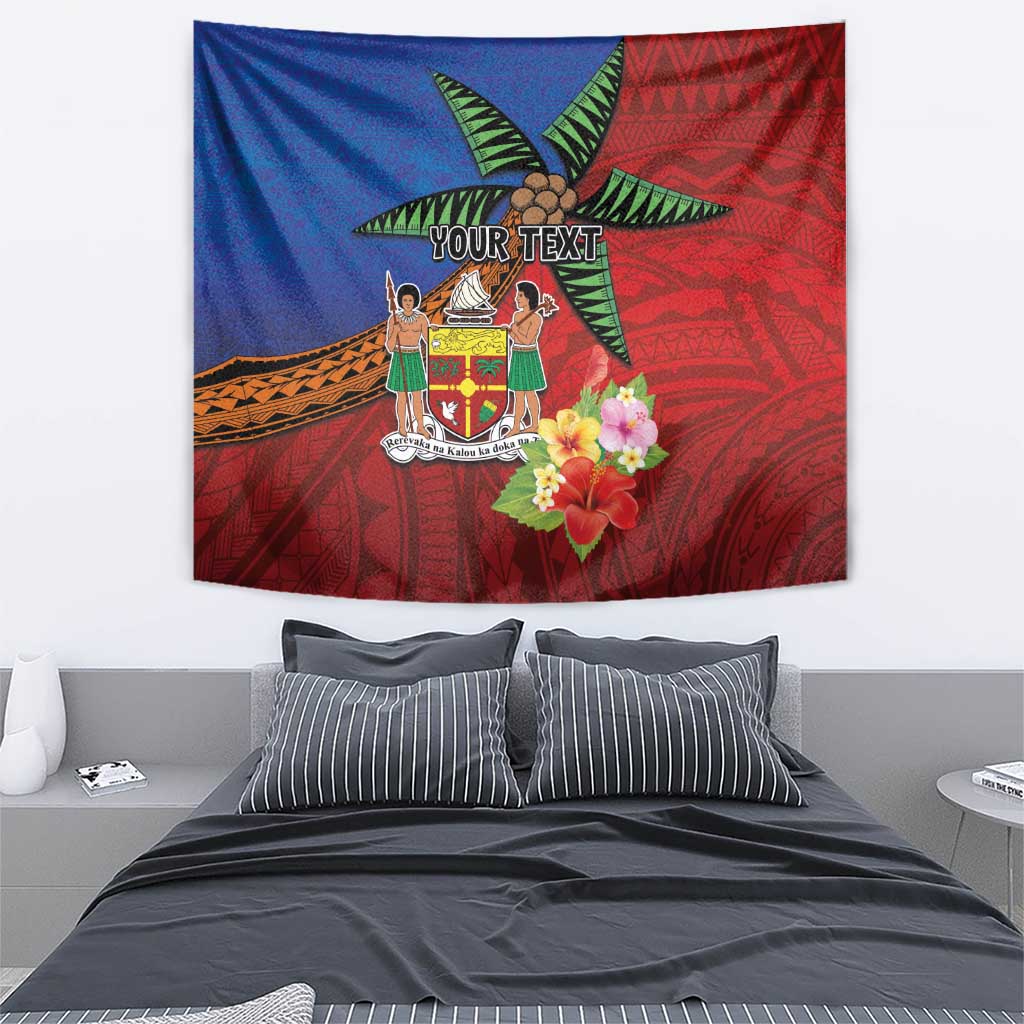Personalised Fiji and Rotuma Together Tapestry Fjian Masi and Pacific Pattern Mix Culture LT03 - Polynesian Pride