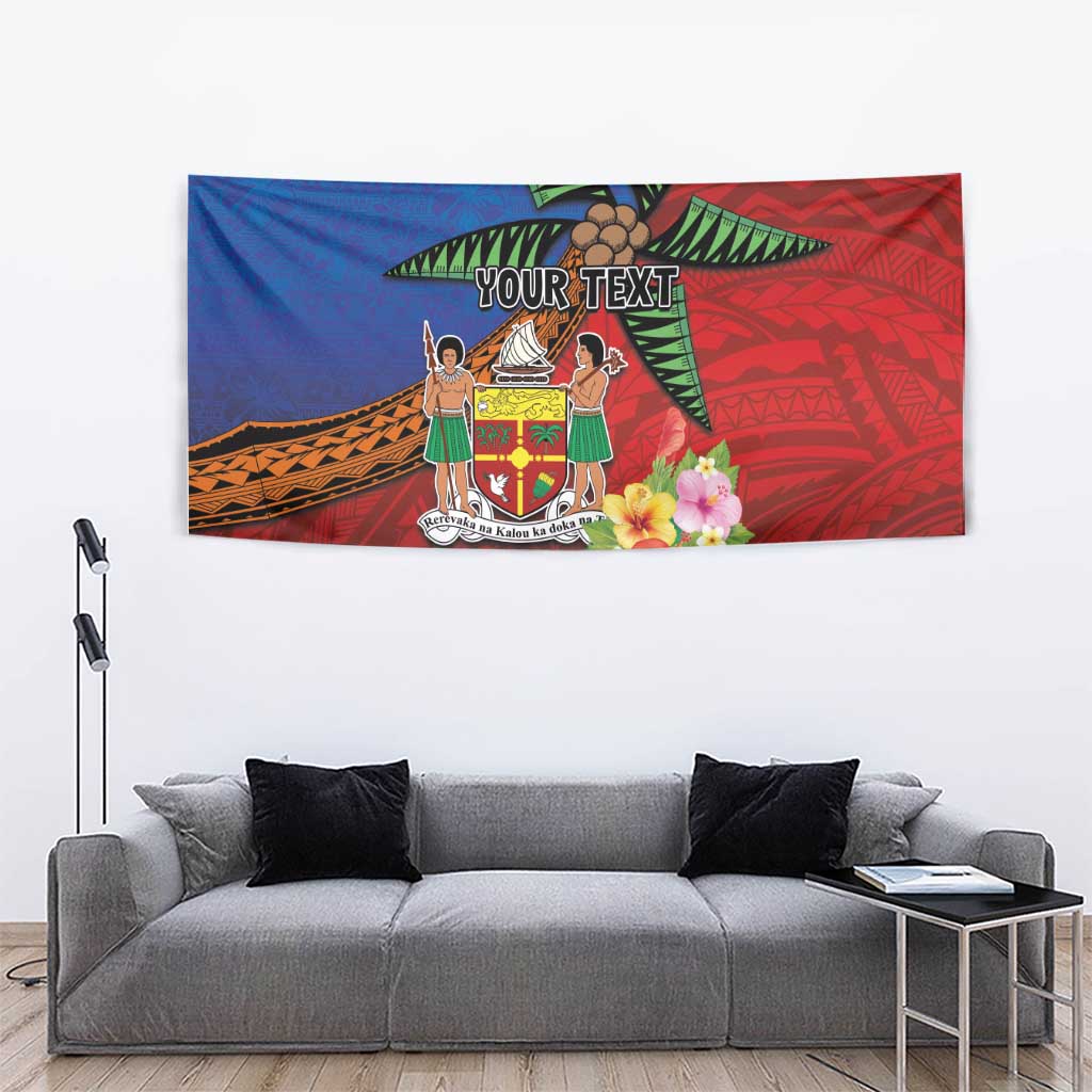 Personalised Fiji and Rotuma Together Tapestry Fjian Masi and Pacific Pattern Mix Culture LT03 - Polynesian Pride