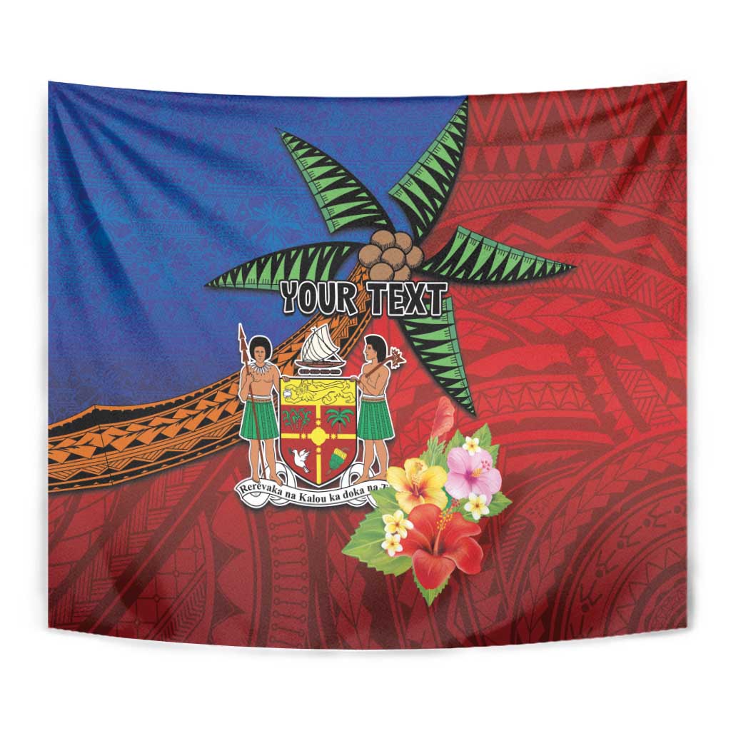 Personalised Fiji and Rotuma Together Tapestry Fjian Masi and Pacific Pattern Mix Culture LT03 - Polynesian Pride